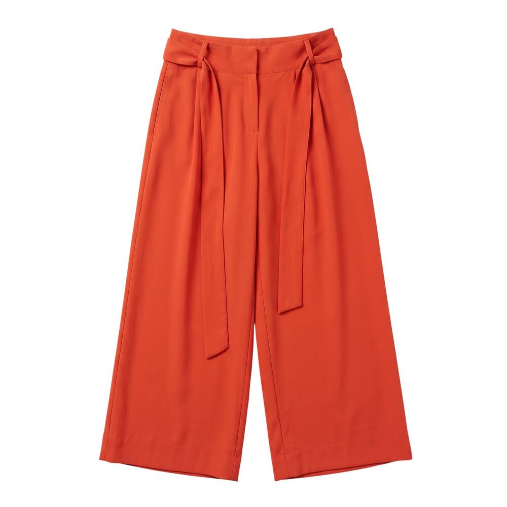 Flying Tomato Belted Wide Leg Women's Large Flowy Orange Pants Office Casual